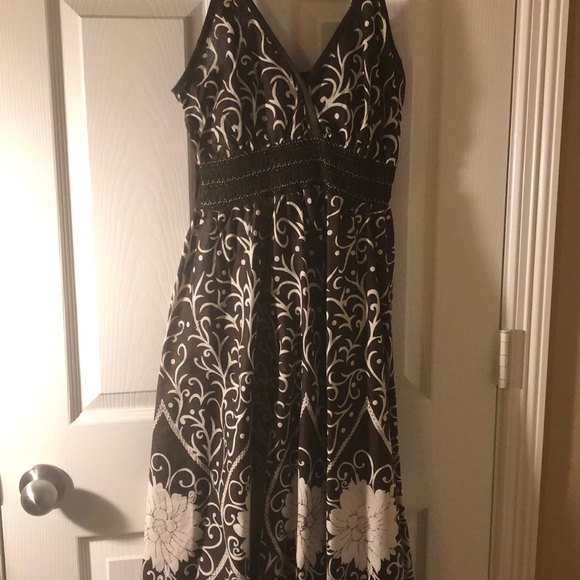 Brown and white summer dress - Picture 1 of 4